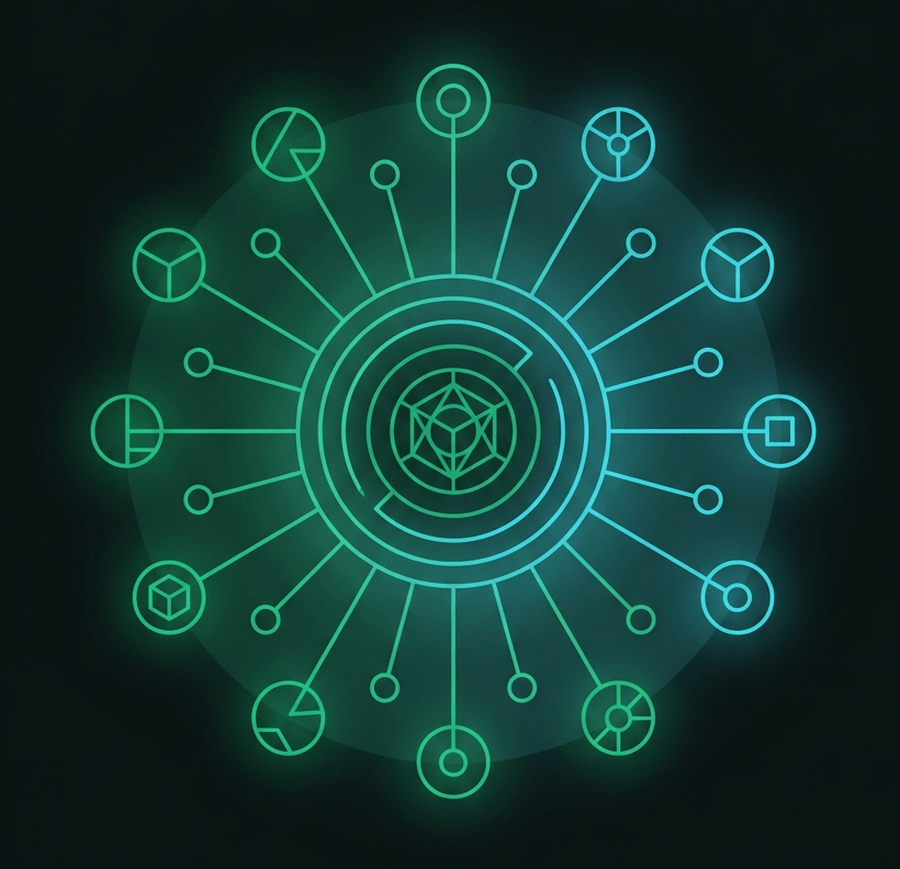 Illustration of the Model Context Protocol: one shared connector linking AI applications to external tools and data, replacing many custom integrations.